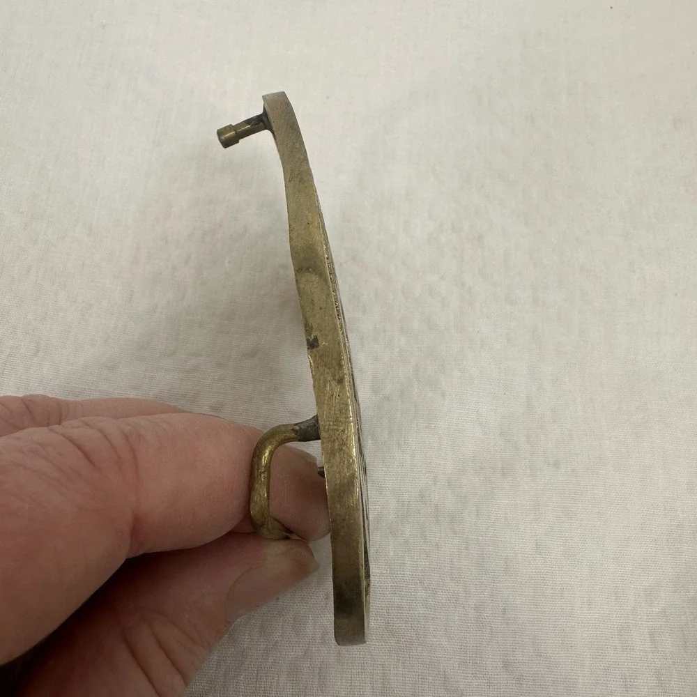 Henry - Brass Oval Belt Buckle Name In Cursive Marked Solid Brass‎ Taiwan